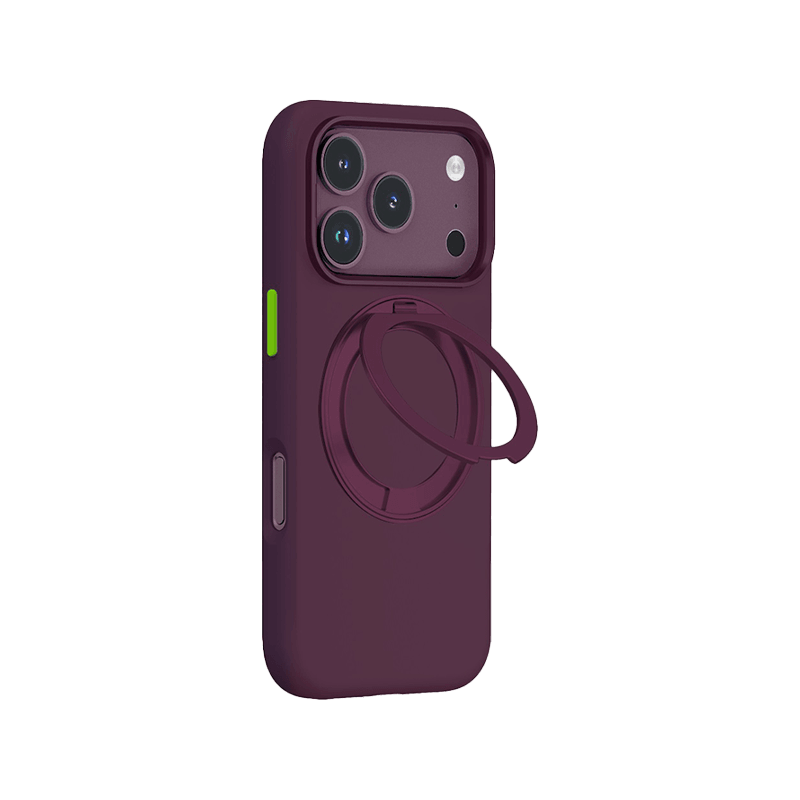 Goui Silicon Case With Ring for iPhone 18 Pro Max - Dark Cherry