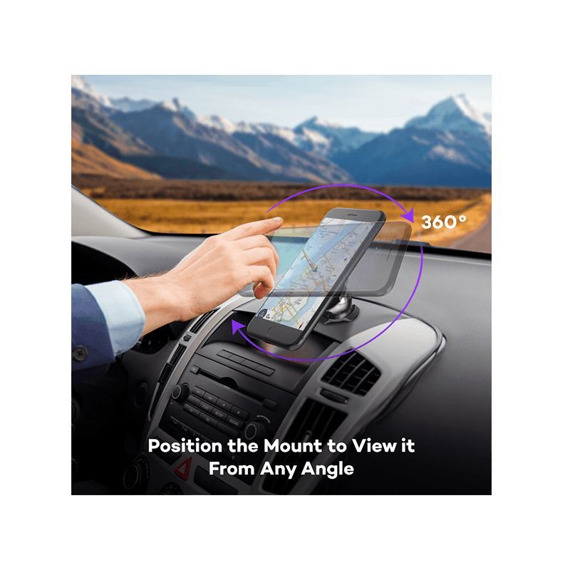 RavPower Ultra Compact Magnetic Car Mount Aluminum Black