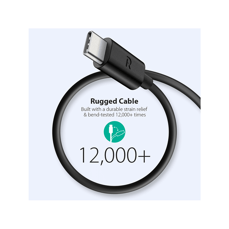 RavPower USB-A to USB-C Cable 1m - Black