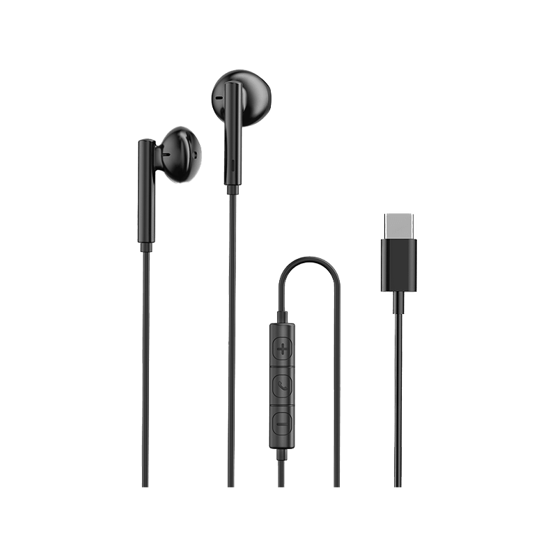 RavPower Stereo Wired Earphone With USB-C Connector - Black