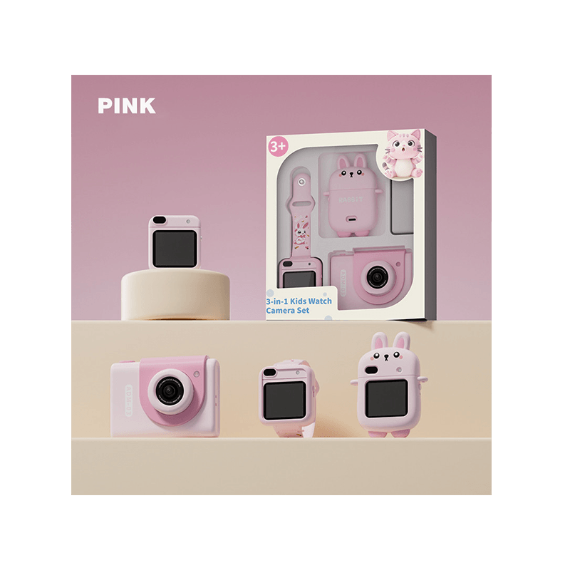 My Cam 3-In-1 Kids Smart Watch Camera Set - Pink