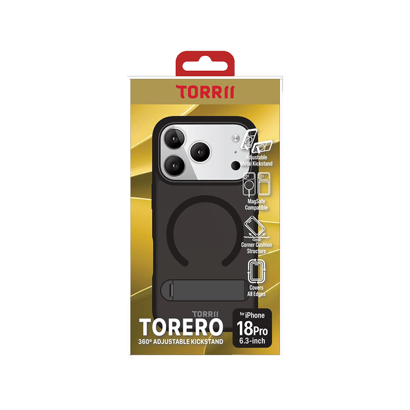 Torrii Torero Magsafe Stand Case for iPhone 18 Pro -  Black