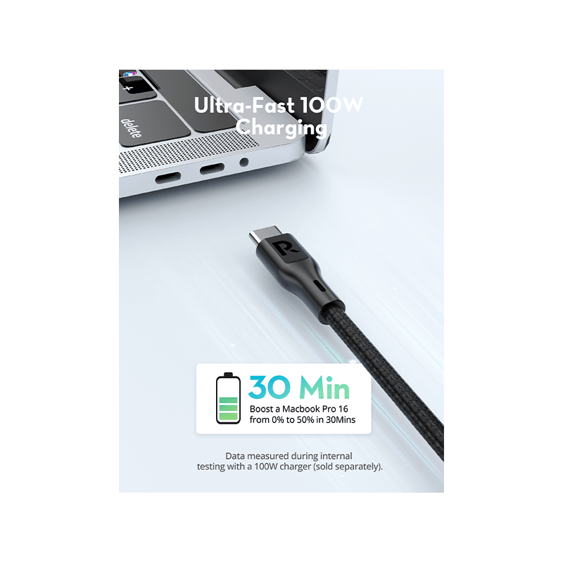 RavPower 100W USB-C to USB-C Cable 1m - Black
