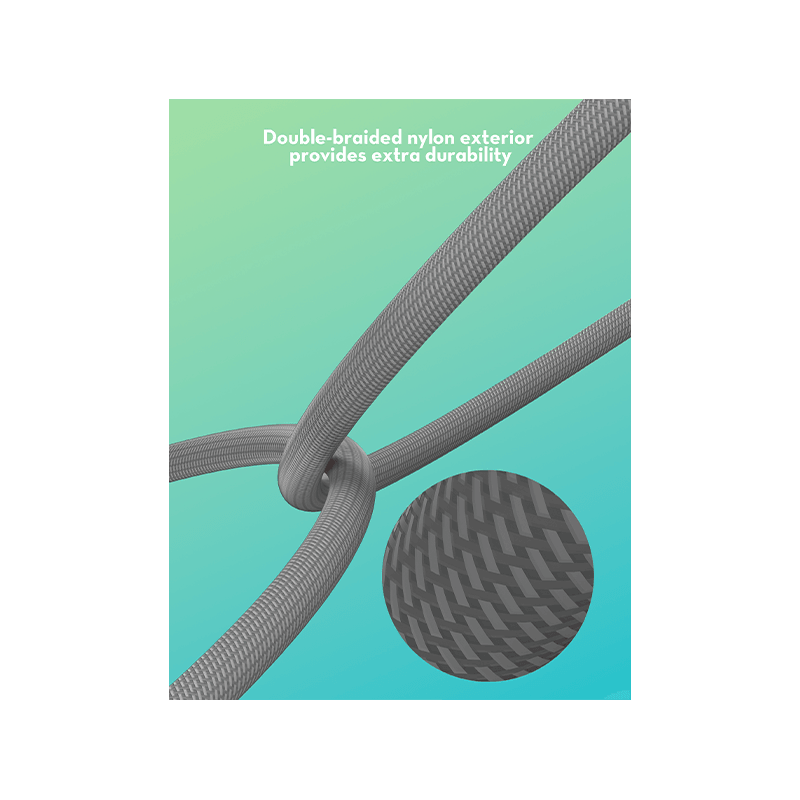 RavPower 100W USB-C to USB-C Mag Wire & Nylon Cable 1.2m - Grey