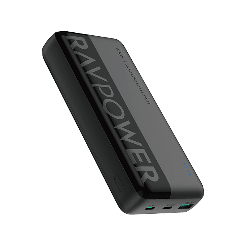 RavPower 3-Port PD 20W 20000 mAh Power Bank - Black