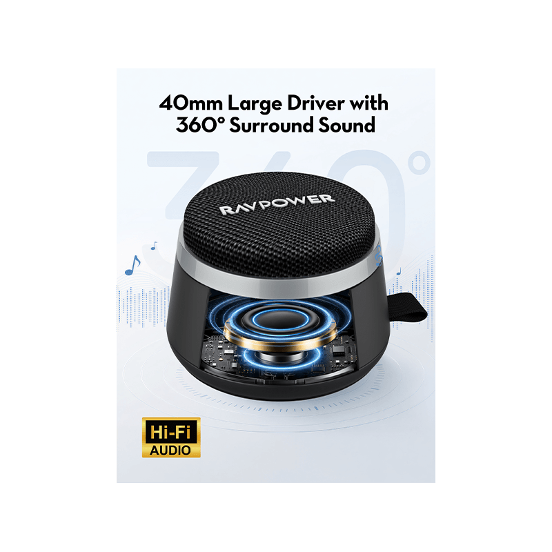 RavPower 5W Magnetic Bluetooth Speaker - Black