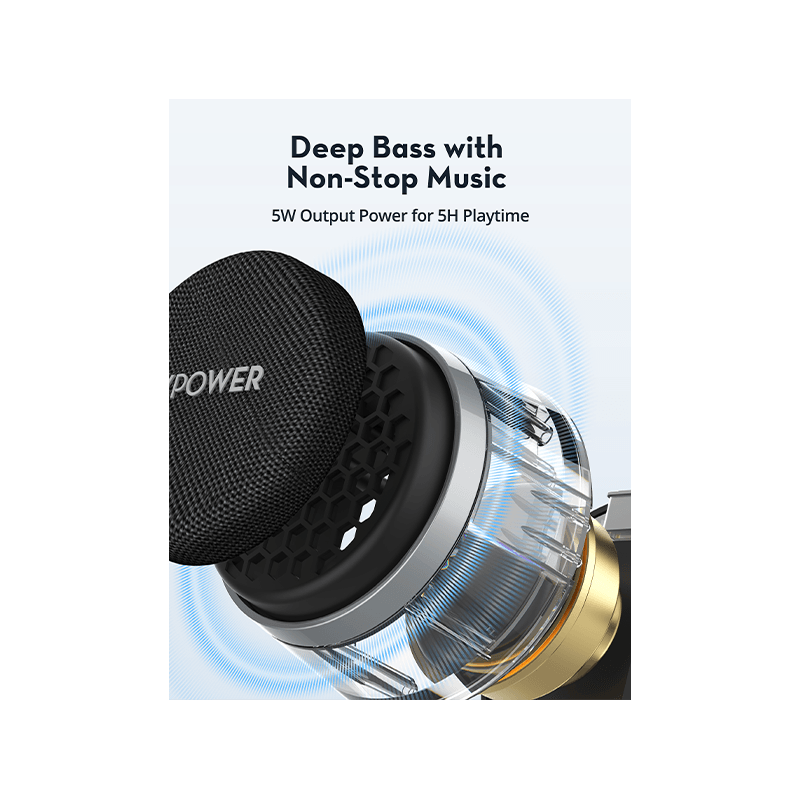 RavPower 5W Magnetic Bluetooth Speaker - Black