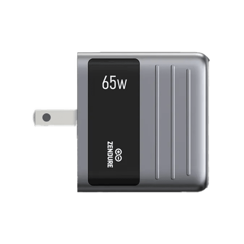 Zendure 2-Port USB-C and 1-Port USB-A 65W Wall Charger - Dark Grey