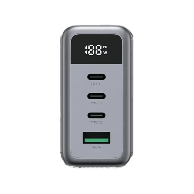 Zendure 3-Port USB-C and 1-Port USB-A 100W Wall Charger - Dark Grey