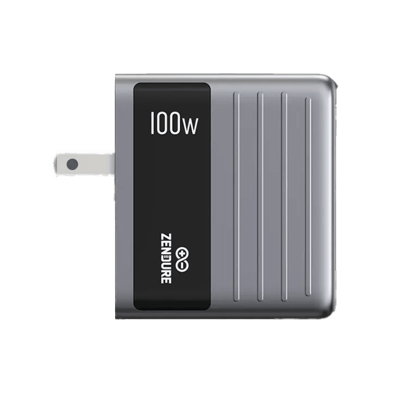 Zendure 3-Port USB-C and 1-Port USB-A 100W Wall Charger - Dark Grey