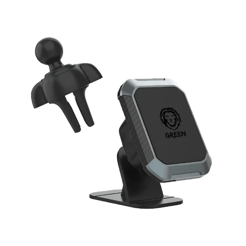 Green Lion 2 in 1 Magnetic Car Phone Holder - Black