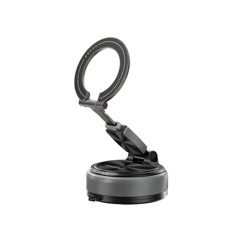 Porodo 2-in-1 MagSafe Suction Car Phone Holder with Detachable Ring - Black