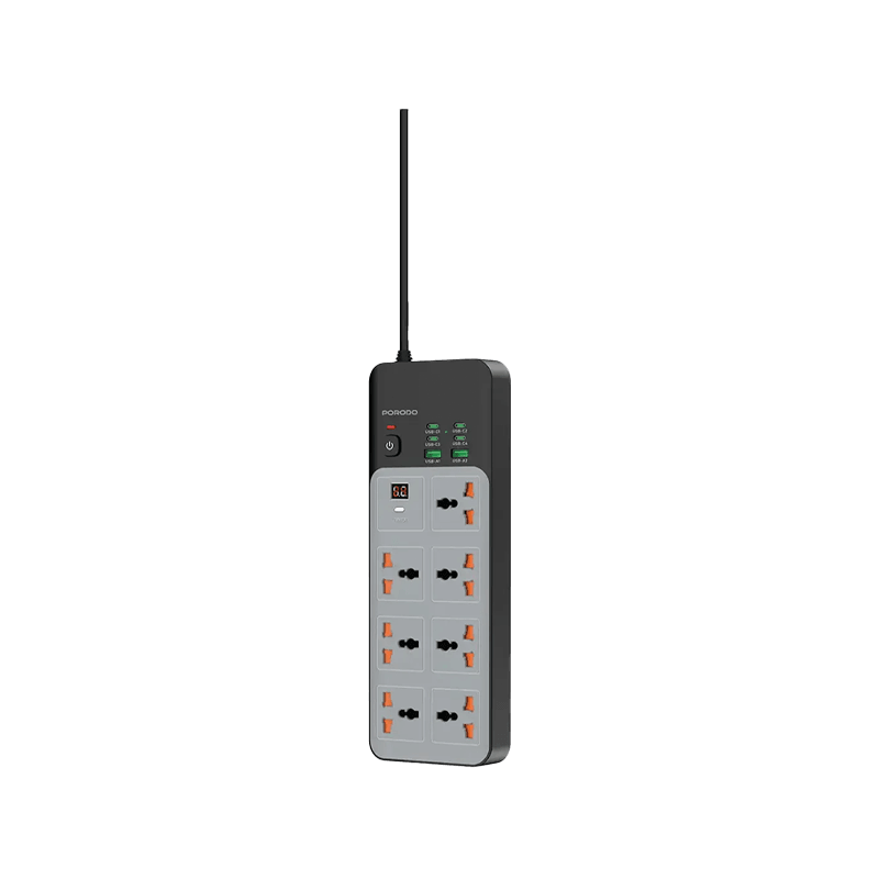 Porodo 2 USB-A + 4 USB-C + 7 Power Sockets With 3M Cable - Black