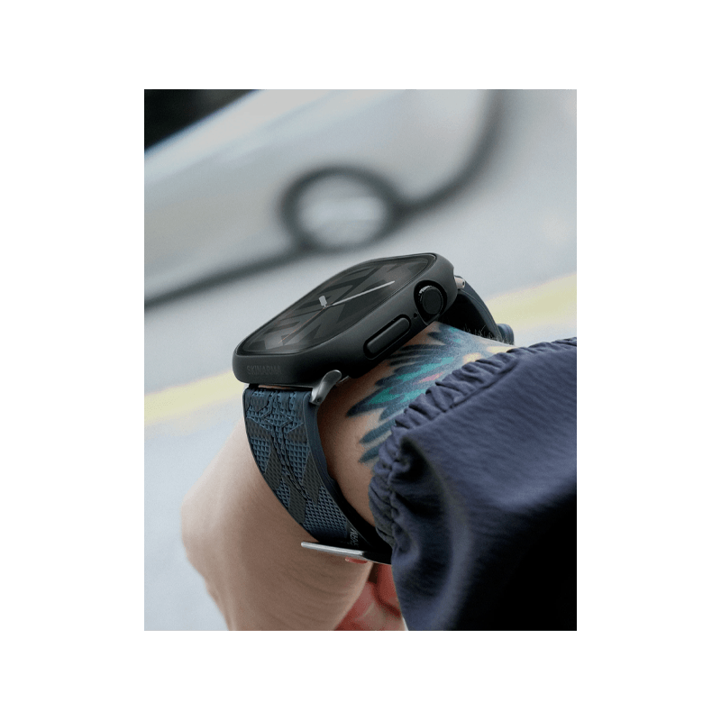 SkinArma Gado Case With Glass Shield for Apple Watch S12 42 MM  - Black (S12 Aluminium and Titanium Versions)