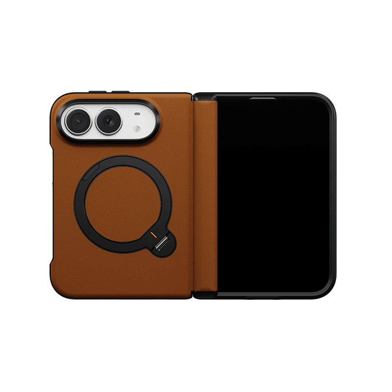 Uniq Hybrid Elix MagSafe Case With Movion 360 Rotating Kick Stand for iPhone Duo - Caramel