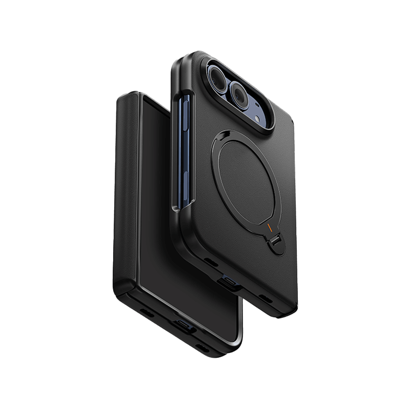 Uniq Hybrid Elix MagSafe Case With Movion 360 Rotating Kick Stand for iPhone Duo - Dallas Black