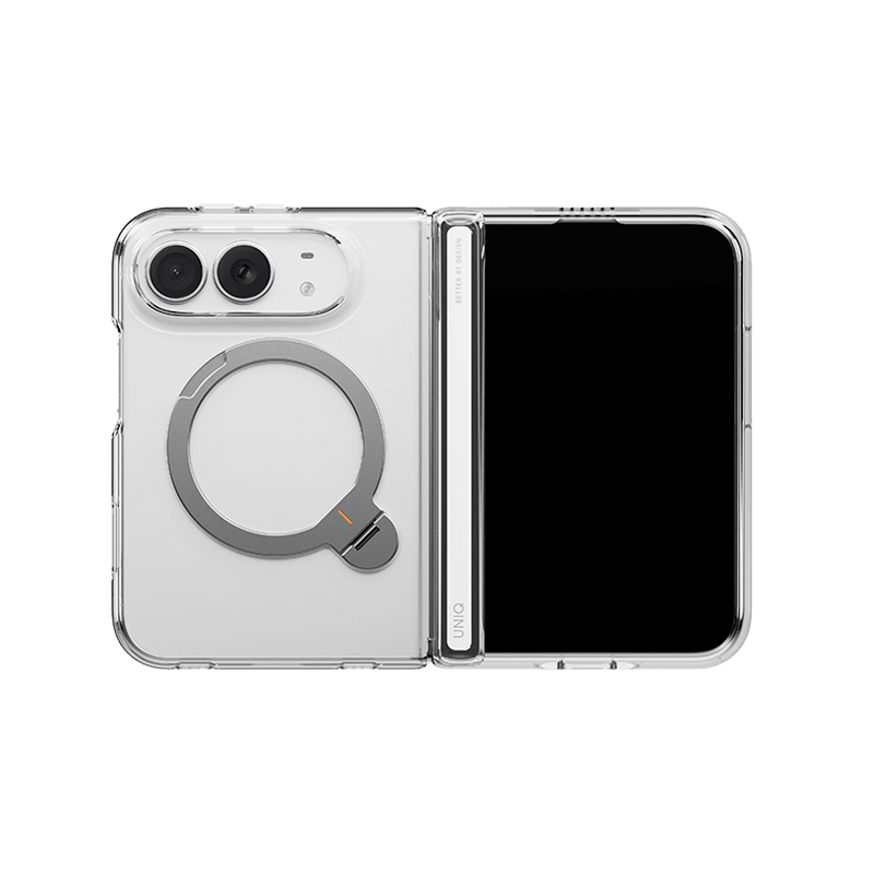 Uniq Hybrid Velix MagSafe Case With 360 Rotating Kick Stand for iPhone Duo - Lucent Clear