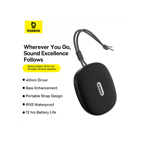 Baseus AeQur 35 Pro Air Portable Wireless Speaker - Cluster Black