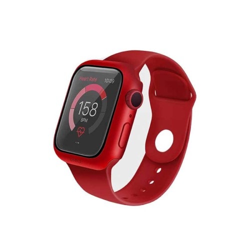 Uniq Nautic Case With IP68 Water Resistant Tempered Glass Screen Protection for Apple Watch 40mm - Crimson Red