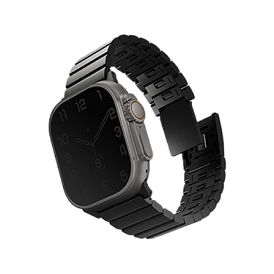 Uniq Strova Stainless Steel Band for Apple Watch 49/45/44mm - Midnight Black