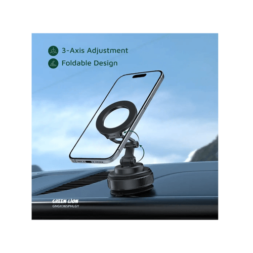 Green Lion GX-36 360° Rotation MagSafe Vacuum Suction Phone Holder - Grey