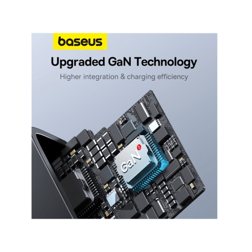 Baseus GaN5 Pro 2-Port USB-C and 1-Port USB-A 65W Wall Charger - Cluster Black (Baseus Xiaobai USB-C to USB-C 100W Cable 1m - Black)