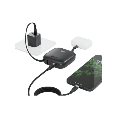 Bazic GoPower Fusion 4 in 1 Power Bank With Build in USB-C And Lightning Cable 10000mAh - Truffle