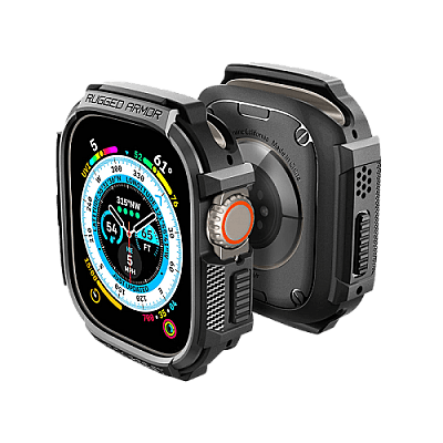 Spigen Rugged Armor Case for Apple Watch Ultra - Matte Black