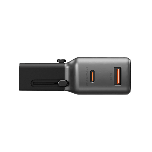 Energea TravelGo 1-Port USB-C & USB-A 35W PD Travel Adapter - Gunmetal Black