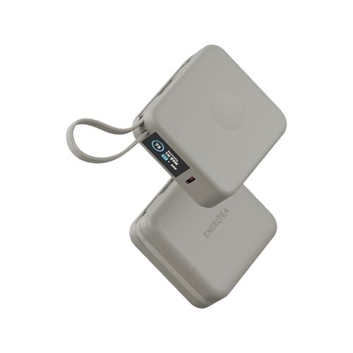 Energea Magpac Mini Plus Wireless Power Bank 10000mAh With Build in USB-C Cable & Display - Sand