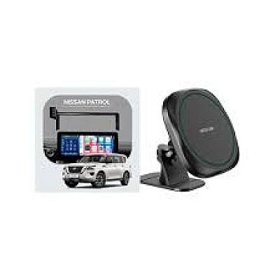 Bundle - Car Mount Screen Frame for Nissan Patrol (2023-2024) + Green Lion GLH-10 360° Rotation MagSafe Phone Holder - Black