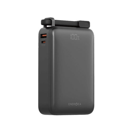 Energea Compac Ultra 67W PD 20000mAh Power Bank With Built-in USB-C Cable - Gunmetal