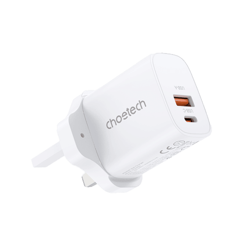 Choetech  1-Port USB-C + USB-A PD 20W Wall Charger - White