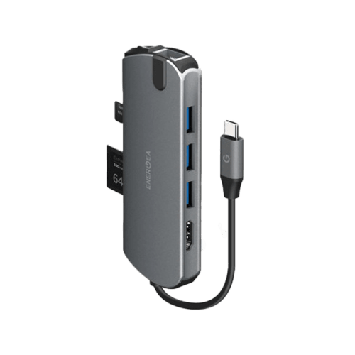 Energea AluHub HD Pro 8 in 1 Suspended Aluminium 3.1 USB-C Hub - Gunmetal