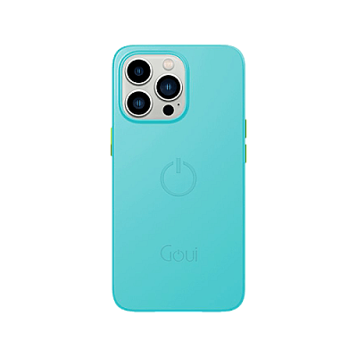 Goui Magnetic Case With Magnetic Bars for iPhone 13 Pro Max + Magnetic Strap - Cyan Blue