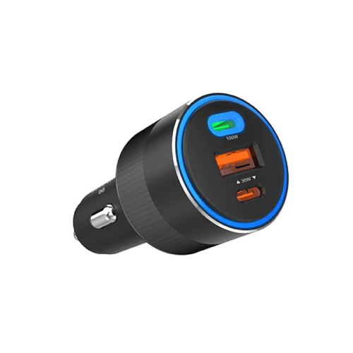 Engage 2-Port USB-C and 1-Port USB-A 130W Car Charger - Black