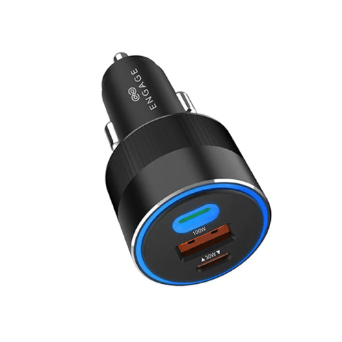 Engage 2-Port USB-C and 1-Port USB-A 130W Car Charger - Black