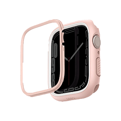 Uniq Moduo Case For Apple Watch With Interchangeable Bezel 45/44 mm - Pink/White
