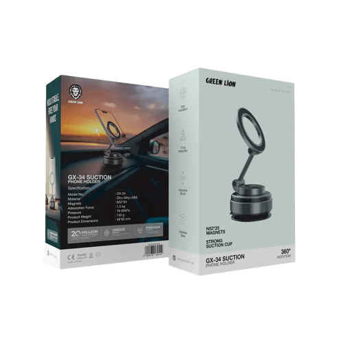 Green Lion GX-34 360° Rotation MagSafe  Vacuum Suction Phone Holder - Black