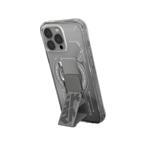 SkinArma Helio MagSafe Case With Grip Stand for iPhone 16 Pro - Titanium