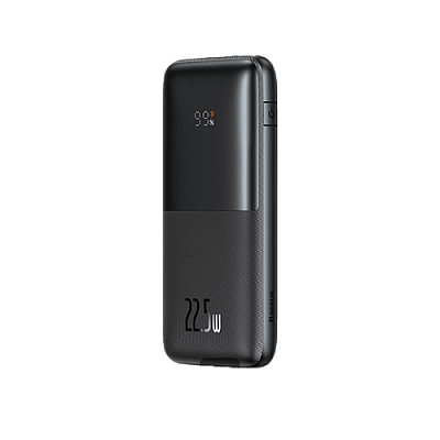 Baseus Bipow Pro 10000mAh Display Fast Charging Power Bank - Black (USB-A to USB-C 0.3M Cable - Black)