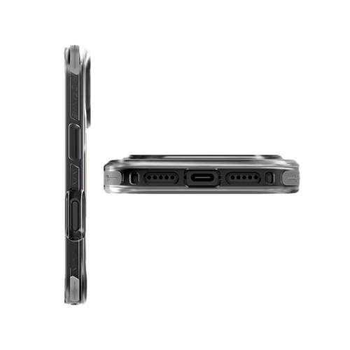 Uniq Hybrid Combat Active MagSafe Case for iPhone 17 Pro - Frost Smoke / Orange