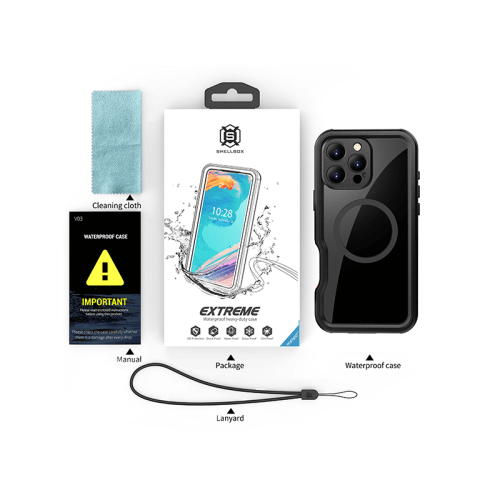 ShellBox GT MagSafe With Water Proof Case for iPhone 16 Pro Max - Black