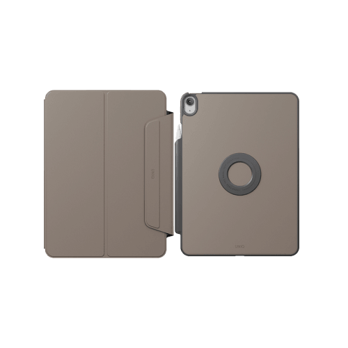 Uniq Rovus Snap Mount Magnetic 360 Rotating Detachable Case for iPad Air 11" M2 6th Gen - Flint Grey