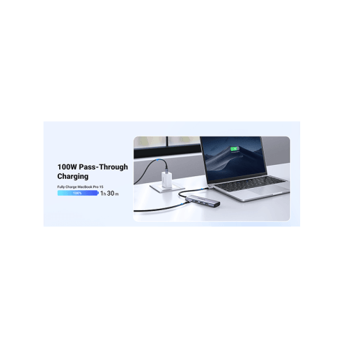 يوجرين - هب USB-C متعدد الوظائف - رمادي