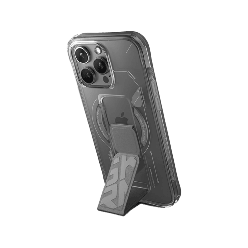 SkinArma Helio MagSafe Case With Grip Stand for iPhone 15 Pro - Grey