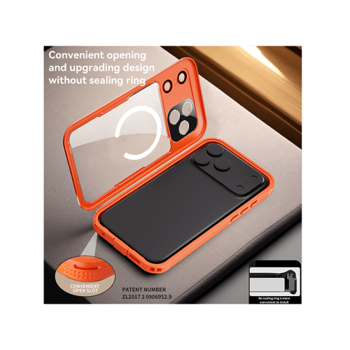 ShellBox MagSafe With Water Proof Case for iPhone 17 Pro - Orange