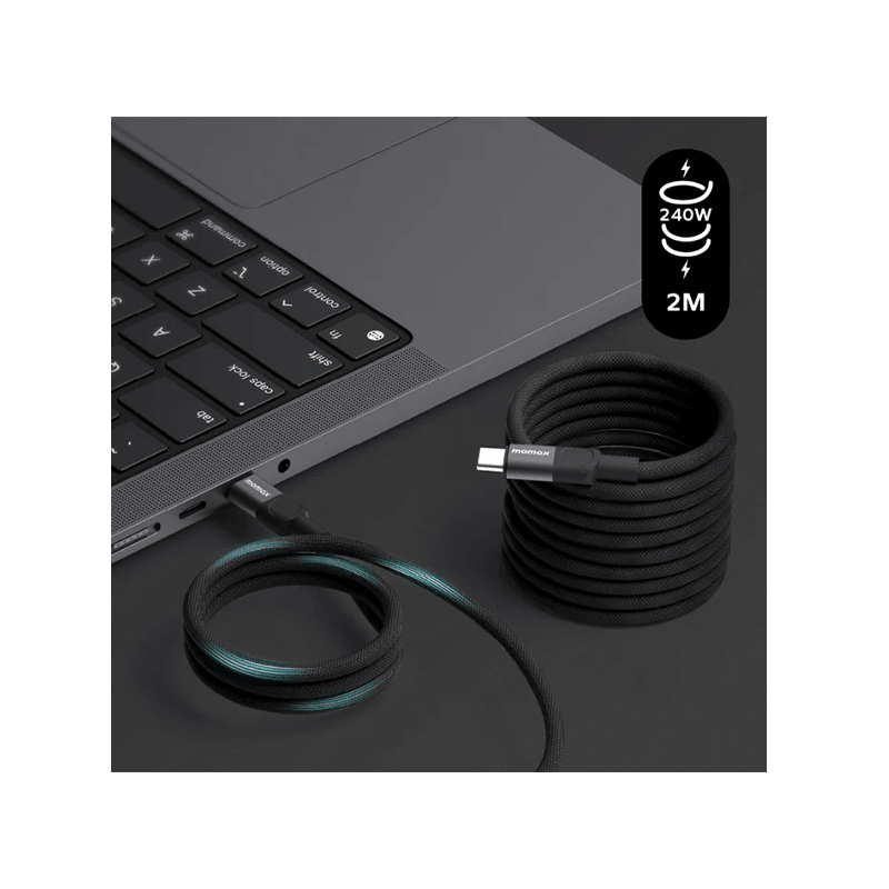Momax Mag Link USB-C to USB-C Magnetic Cable 240W 2m - Black
