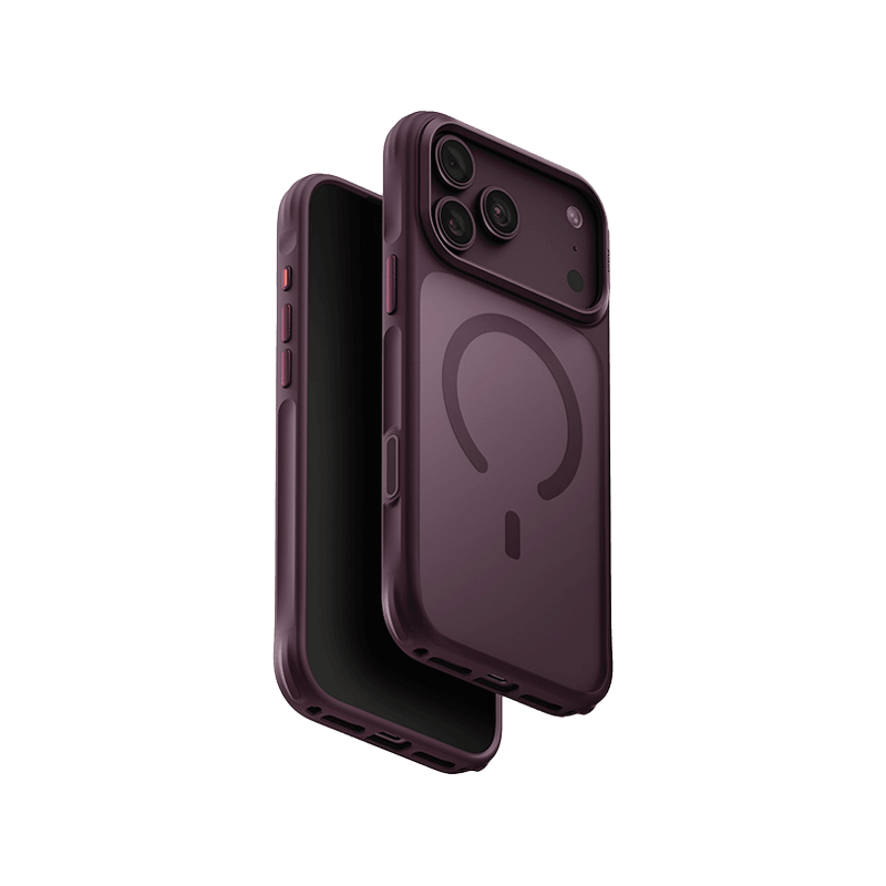 يونيك هايبرد فيرين - كفر حماية يدعم الماج سيف لهاتف ايفون 18 برو ماكس - بورغندي فروست