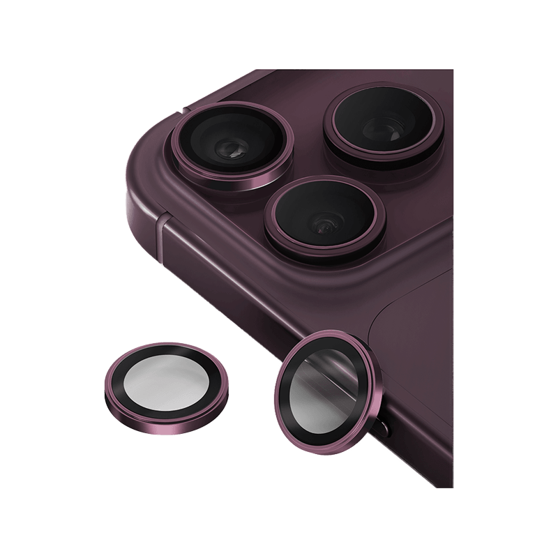 Uniq Optix Prime Camera Lens Protector for iPhone 18 Pro & 18 Pro Max - Burgundy Chrome
